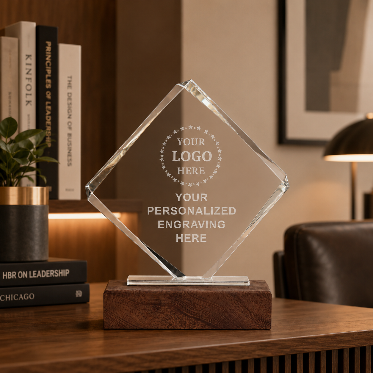 Personalized Square Crystal Trophy
