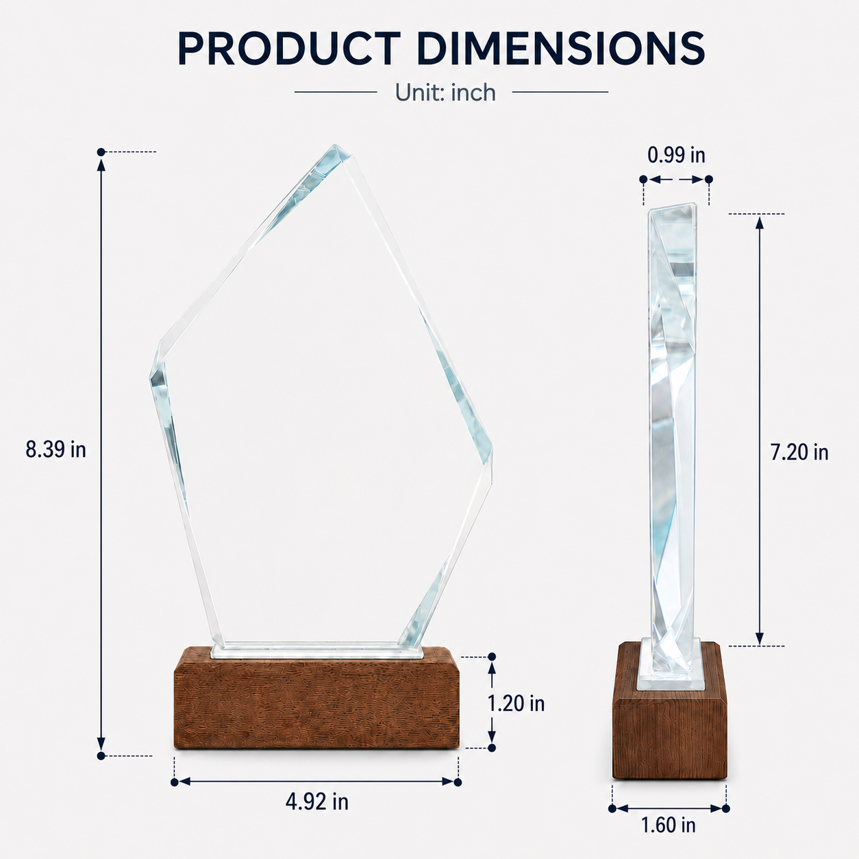 Personalized Rhombus Crystal Trophy