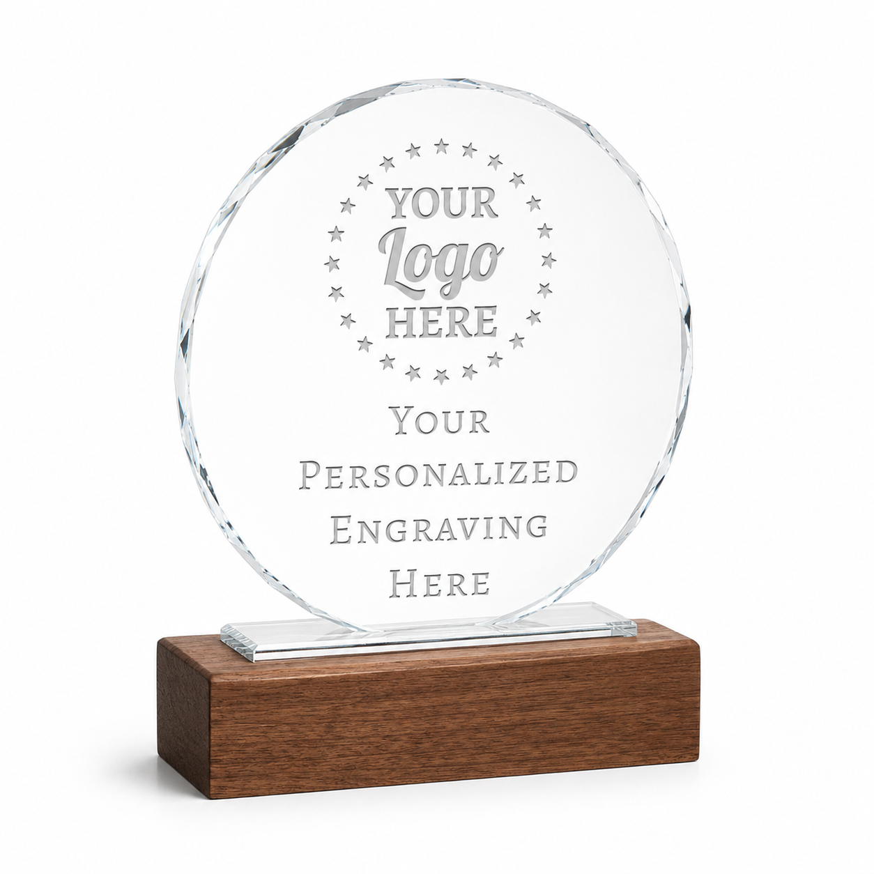 Personalized Round Crystal Trophy