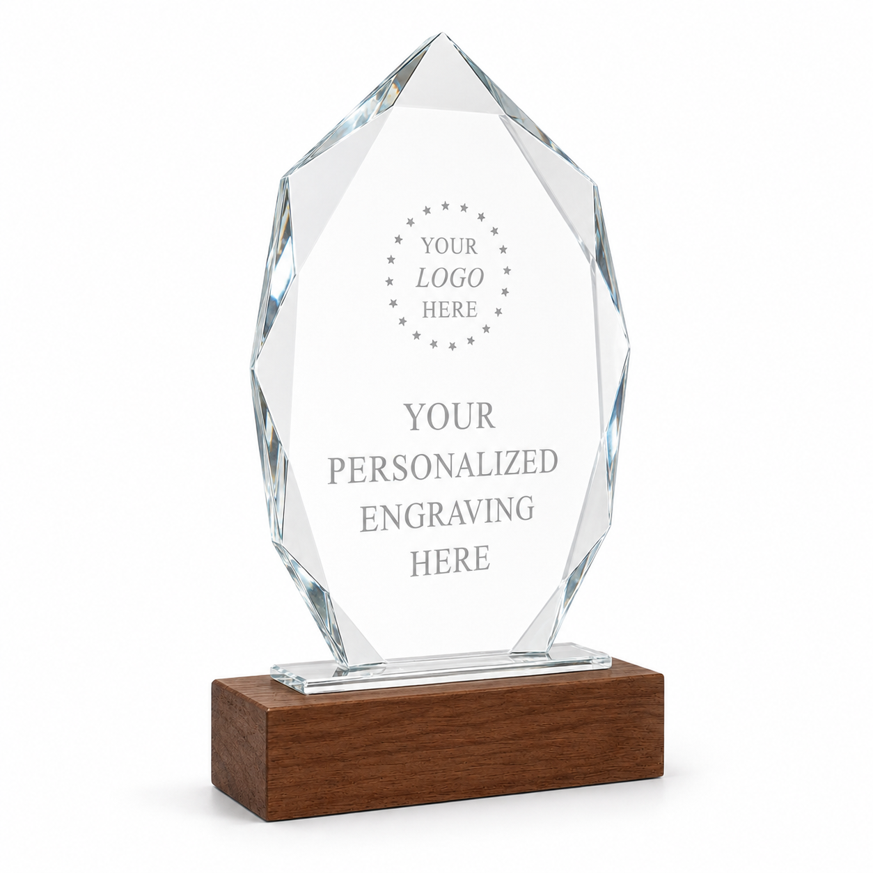 Trophée en cristal personnalisé en forme d'arbre