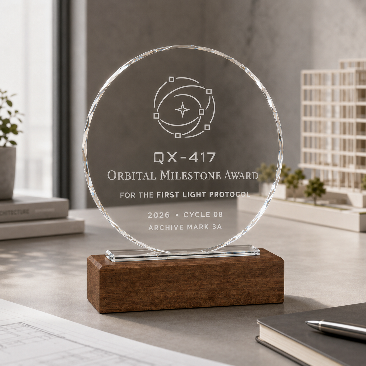 Personalized Round Crystal Trophy