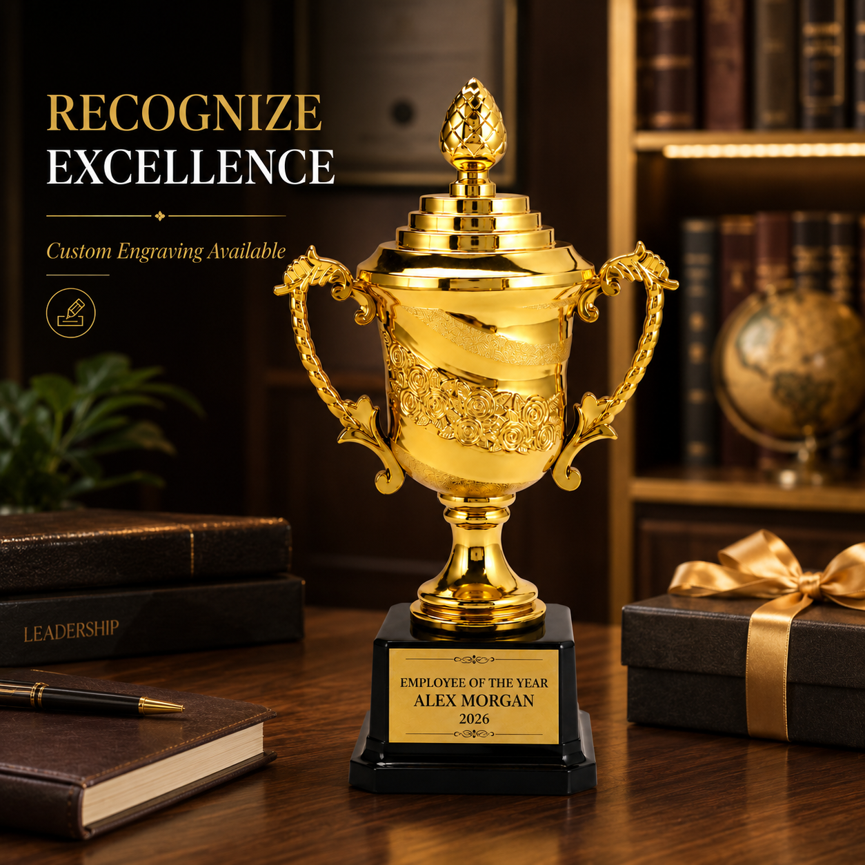 Trophée Rose Personnalisé