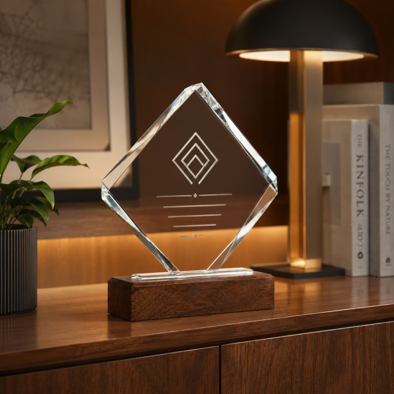 Personalized Square Crystal Trophy