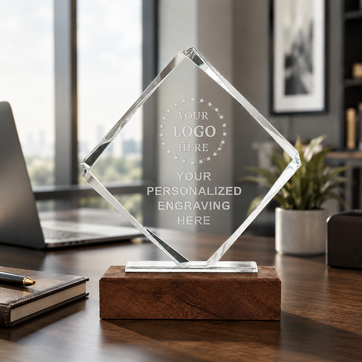 Personalized Square Crystal Trophy