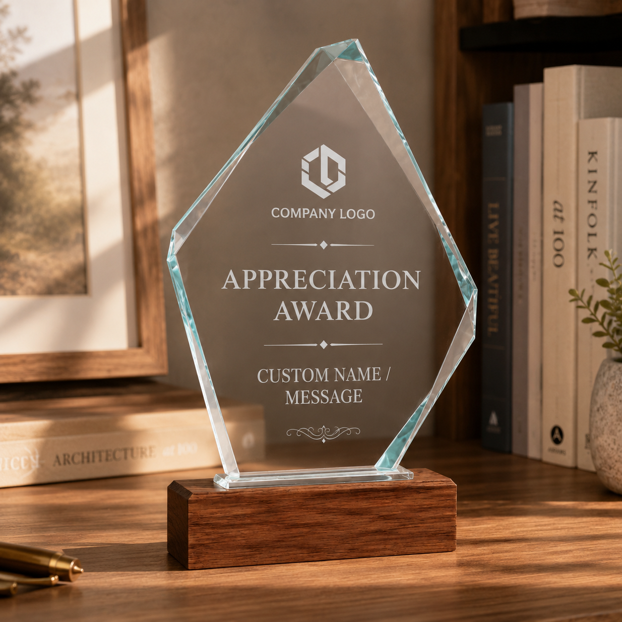 Personalized Rhombus Crystal Trophy