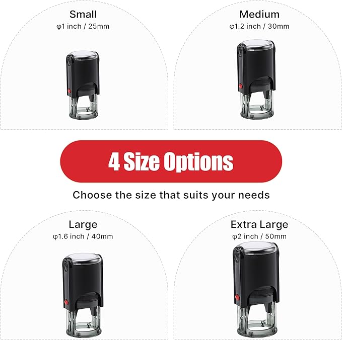 Custom Design Stamp – Personalized Round Self Inking Stamp - Giftula