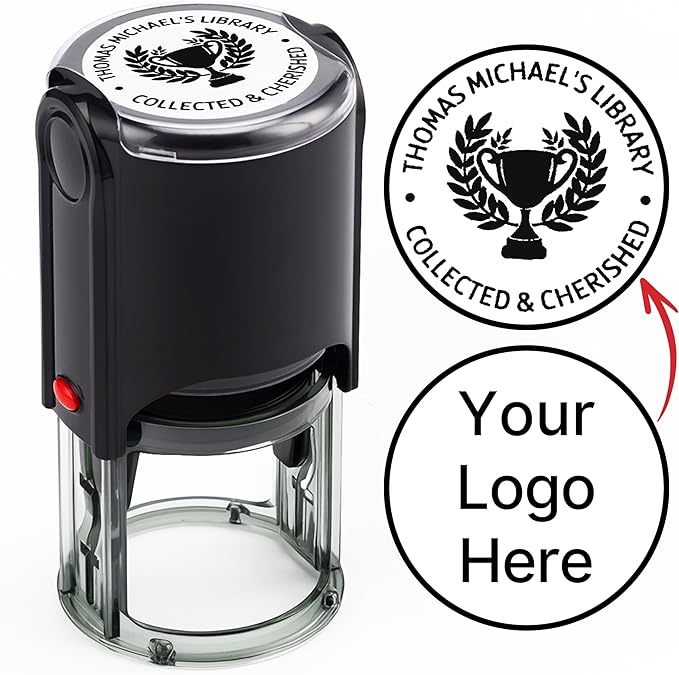 Custom Design Stamp – Personalized Round Self Inking Stamp - Giftula