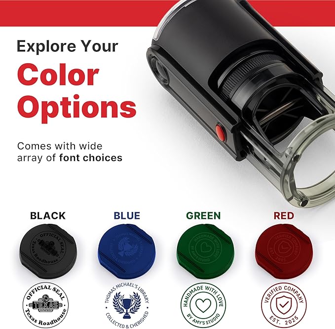 Custom Design Stamp – Personalized Round Self Inking Stamp - Giftula