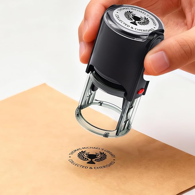 Custom Design Stamp – Personalized Round Self Inking Stamp - Giftula