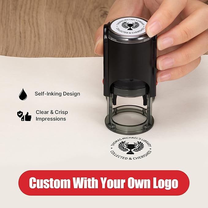 Custom Design Stamp – Personalized Round Self Inking Stamp - Giftula