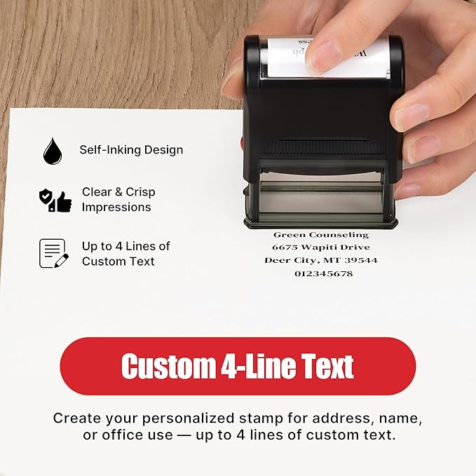 Custom Self Inking Stamp – Personalized Rubber Stamp with Your Design - Giftula