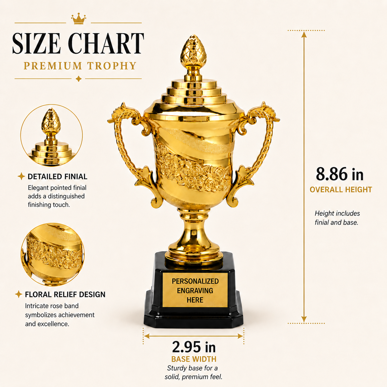 Trophée Rose Personnalisé