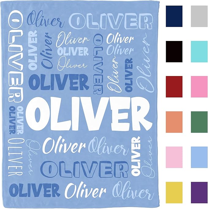Personalized Blanket - Custom Flannel Fleece Blanket with Name - Giftula