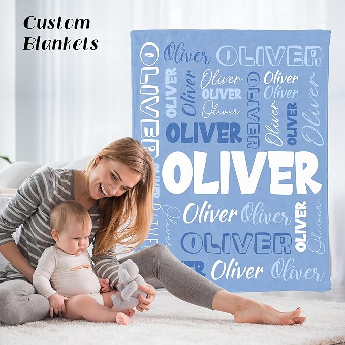 Personalized Blanket - Custom Flannel Fleece Blanket with Name - Giftula