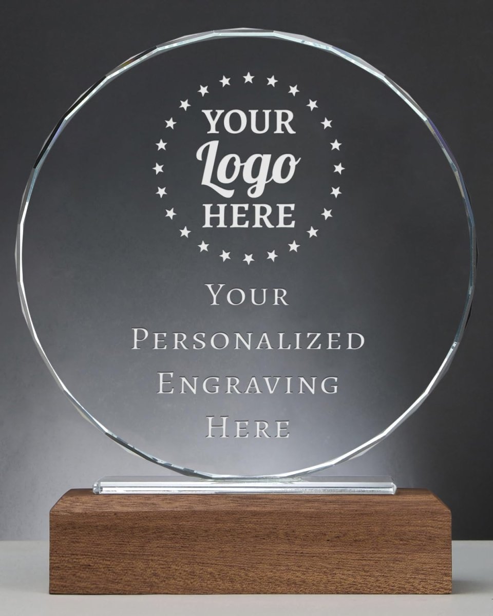 Personalized Round Crystal Trophy - Giftula