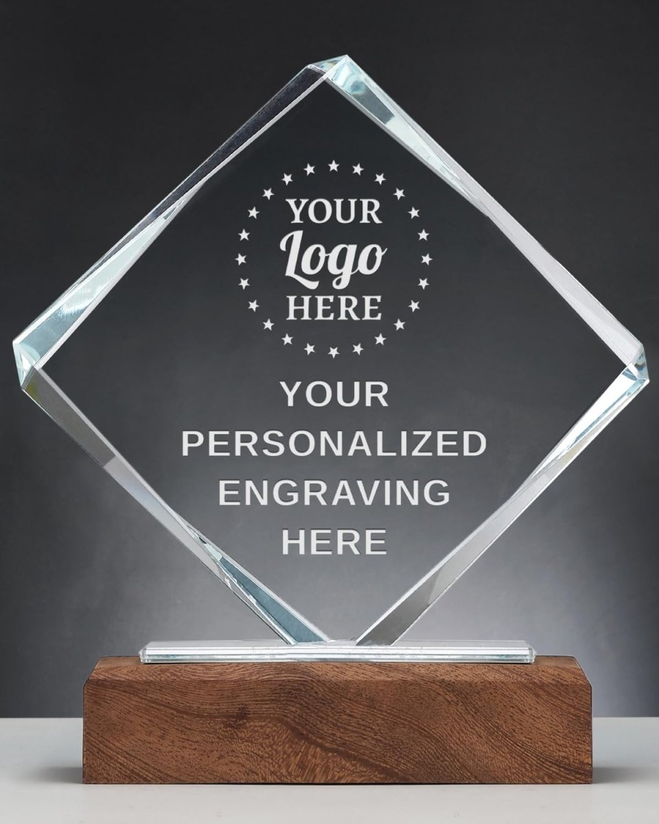 Personalized Square Crystal Trophy - Giftula